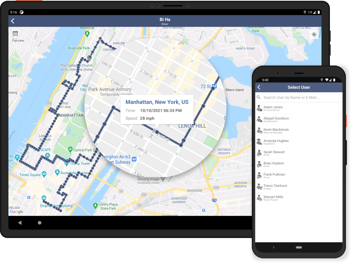 Suivi GPS Android dans l'application