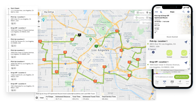 Route optimization for pickups and deliveries