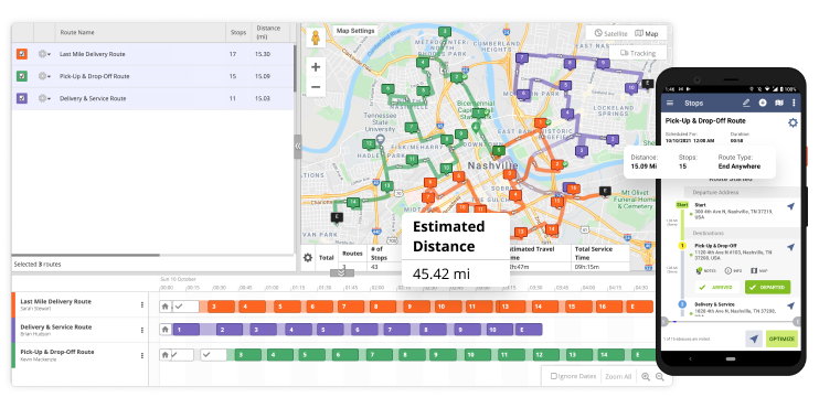 Set maximum distance settings per route